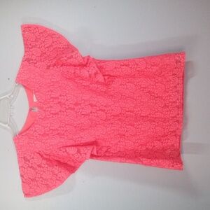 Merona Women's Pink Lace Blouse Size Medium